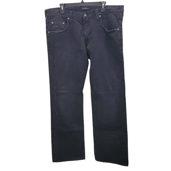 Emporio Armani Men's Black Distressed‎ Cotton Denim Straight Leg Jeans 38x35 - Picture 1 of 13